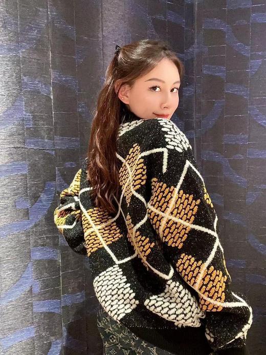 驴家24Fw秋冬新款滑雪系列玩转色格的格纹Monogram提花毛衣男女同款（UY*DQJB) 商品图4