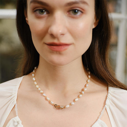 INBB052 龙虾扣锁芯满锆珍珠项链｜INCH EDITION 时光不惑系列 商品图2