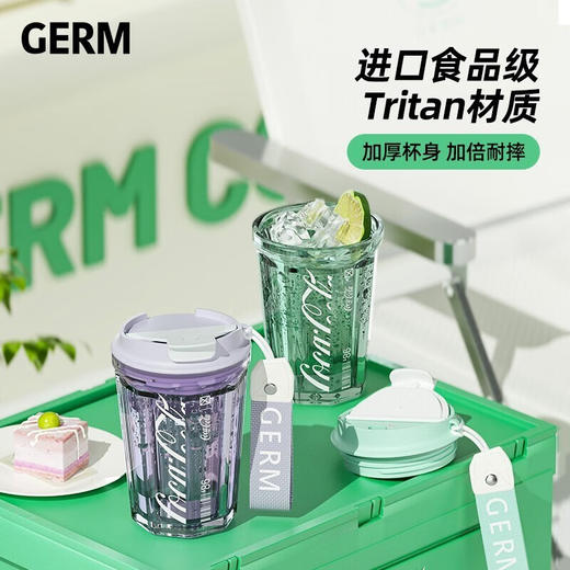 GERM可口可乐联名咖啡杯女高颜值夏季随手杯潮酷水杯 冰透白390ml 商品图2