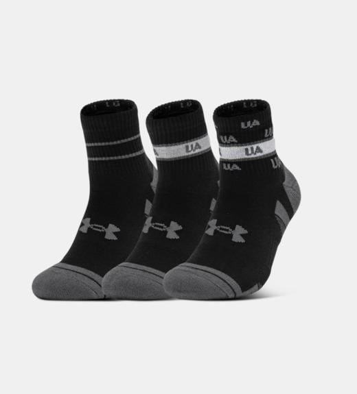 安德玛男款UA Performance Tech中筒袜—3双装1382943-001 商品图0
