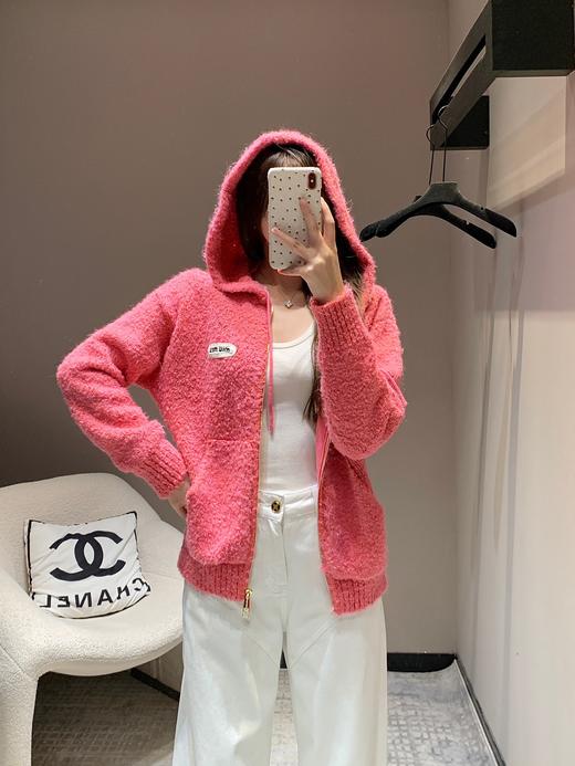 缪家24Fw秋冬新款混彩线棒针连帽拉链开衫外套（UY*DQJB） 商品图14