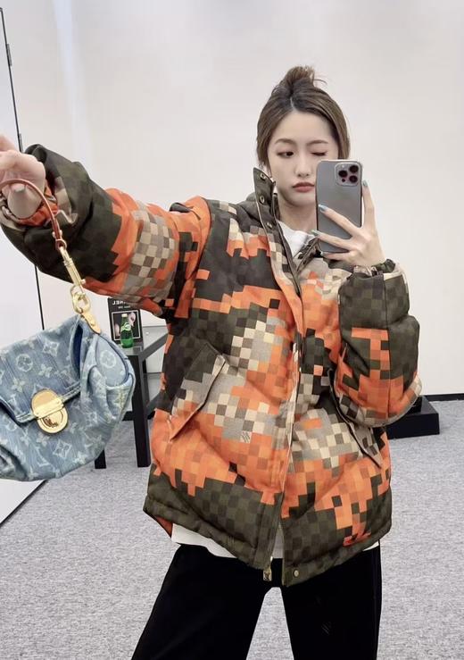 驴家 靓色马赛克棋盘格棉服 商品图2