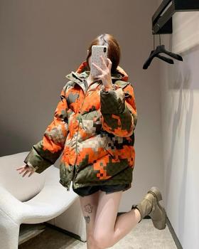 驴家 靓色马赛克棋盘格棉服