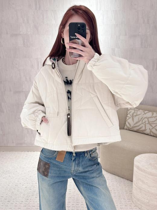 驴家24秋冬新款藤格纹拉链棉服连帽外套（UY*DQJB) 商品图6