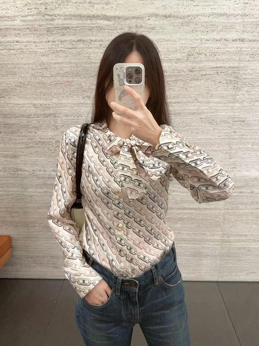 赛家 24Fw秋冬新款凯旋门链条印花长袖衬衫（UY*DQJB) 商品图2