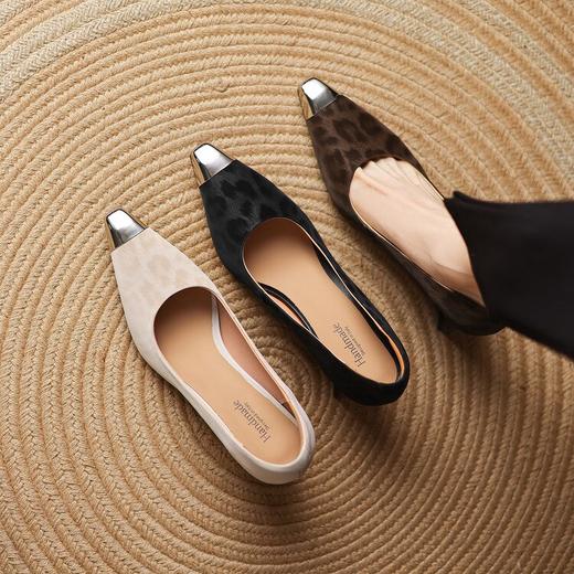 【预售5天】复古真皮拼接金属头，粗跟浅口单鞋时装鞋LD&7257 商品图2