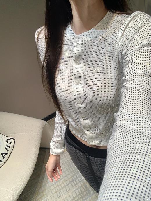 Alexan*erWang大王24Fw烫钻系列新品，BlingBling满钻针织小开衫（UY*DQJB） 商品图7