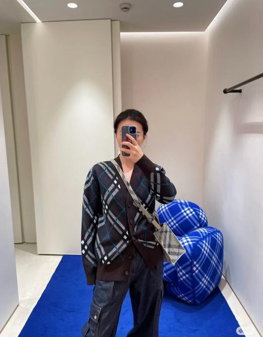 宝家 格纹羊毛开衫 商品图0