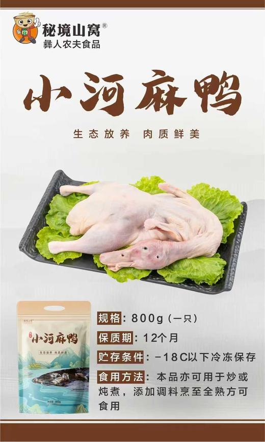 冻品-云南散养小河麻鸭800g/只 彝人农夫 商品图0