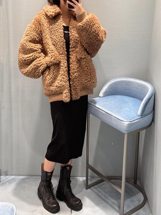 缪家24FW秋冬新款毛领徽标抓绒摇粒绒泰迪毛绒宽松外套（UY*DQJB) 商品图1