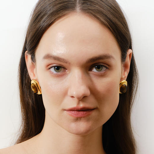 INBA076 好运虎眼石画框耳环｜INCH EDITION 暮光之城系列 商品图2