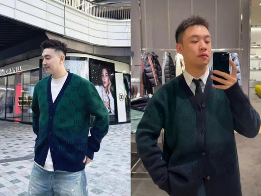 Gucc*i墨绿满幅花渐变色开衫 商品图5