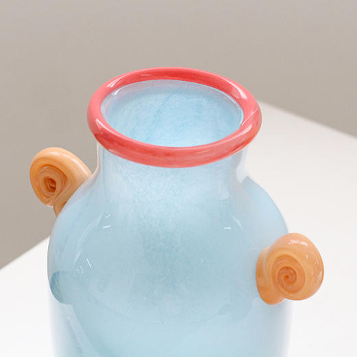 北欧创意双耳糖果色手工可爱花瓶鲜花餐桌电视柜多巴胺装饰玻璃瓶 商品图11