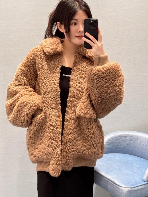 缪家24FW秋冬新款毛领徽标抓绒摇粒绒泰迪毛绒宽松外套（UY*DQJB) 商品图2