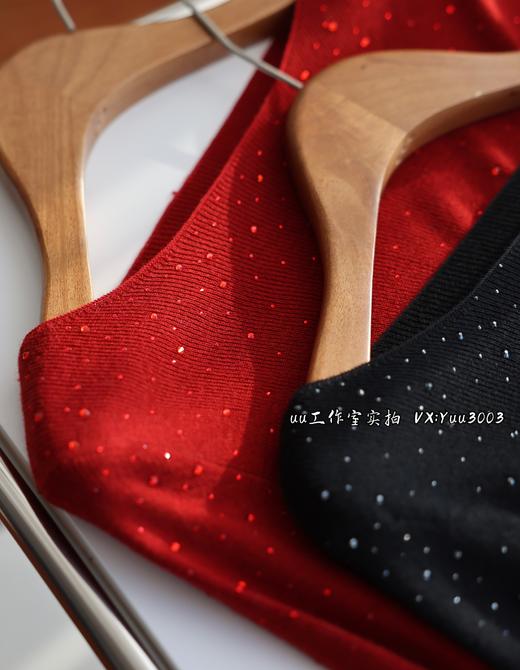 6个颜色〖天猫200+〗美人必入，一字圆领星空闪闪 亮钻细羊毛针织衫。 商品图12