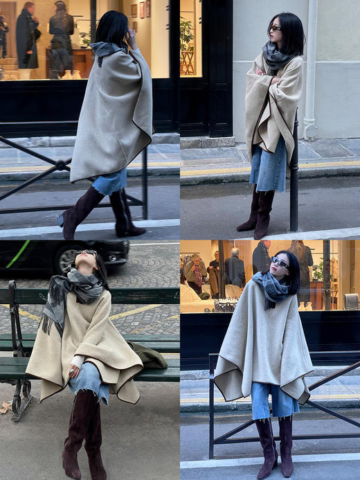 HIDEMI 多重水洗做旧感毛边设计感牛仔裤中裤 商品图3