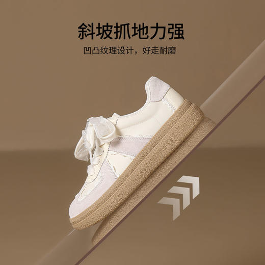 ZHR复古花边德训鞋女2025春季新款厚底增高休闲鞋蕾丝双鞋带板鞋 商品图3