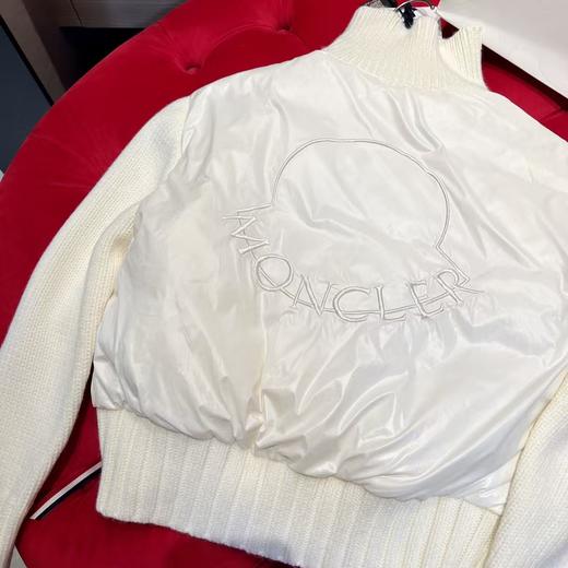 蒙口特级羽绒️Moncler Cardigan 女士羽绒加衬羊毛开衫.刺绣logo后背设计.爆款奶油大泡芙.白雪公主 商品图8