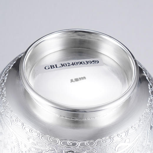 子佩集S999银【花锦良缘】碗摆件【FS023】纯银餐具2412 商品图7