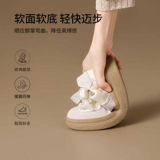 ZHR复古花边德训鞋女2025春季新款厚底增高休闲鞋蕾丝双鞋带板鞋 商品图1