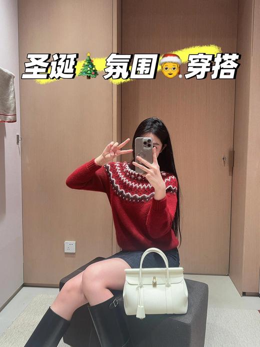 LP24Fw秋冬新款老钱风费尔岛法式复古双开拉链针织开衫（UY*DQJB） 商品图13