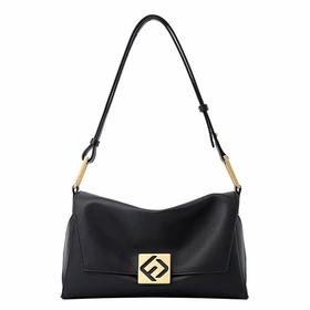 Fion/菲安妮真皮腋下包2024新款斜挎女包包高级感单肩叠叠法棍包