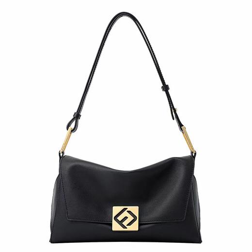 Fion/菲安妮真皮腋下包2024新款斜挎女包包高级感单肩叠叠法棍包 商品图0