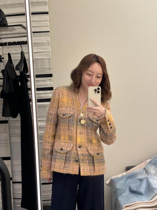 香奶奶 24K秋冬新款橘色落日粗花尼外套（UY*DQJB) 商品图2