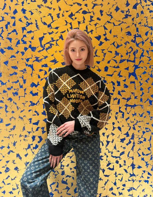 驴家24Fw秋冬新款滑雪系列玩转色格的格纹Monogram提花毛衣男女同款（UY*DQJB) 商品图2