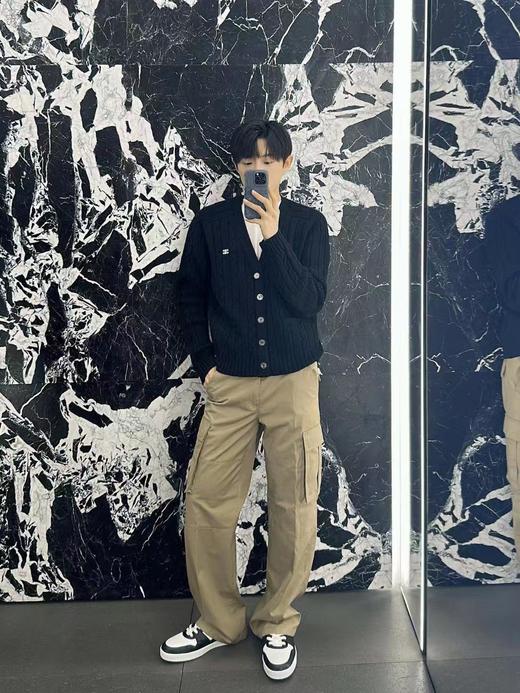 赛家 绞花皮袖山羊绒开衫 商品图6