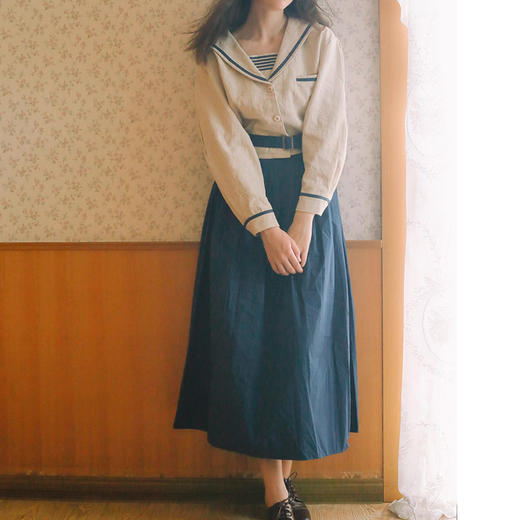 裁缝学苑AQ407海魂衫海军领水手服纸样百褶裙半身裙套装女装样板 商品图2