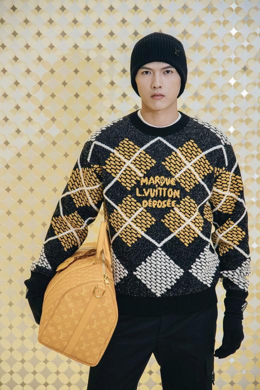 驴家24Fw秋冬新款滑雪系列玩转色格的格纹Monogram提花毛衣男女同款（UY*DQJB) 商品图14