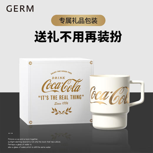 germ可口可乐马克杯女生高颜值情侣家用陶瓷水杯办公室创意杯子 奶霜白 商品图4