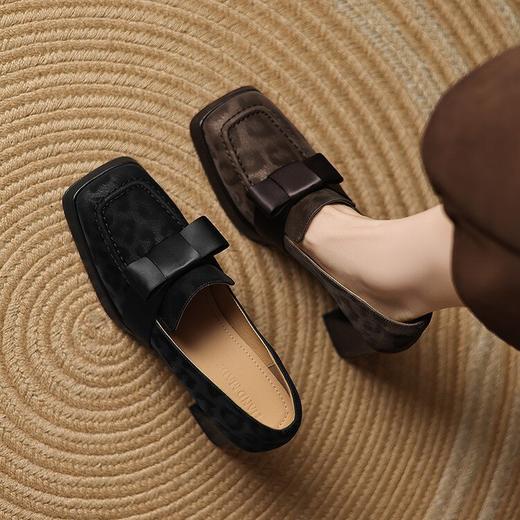 【预售5天】真皮复古高跟单鞋，英伦风小皮鞋厚底粗跟蝴蝶结牛皮高跟鞋单鞋DPJ&2028 商品图4