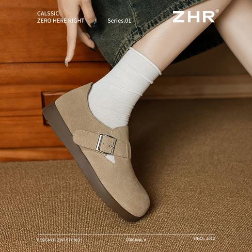 优选丨ZHR复古软底勃肯鞋女秋季爆款丑萌萌美拉德风单鞋全包透气豆豆鞋 商品图1