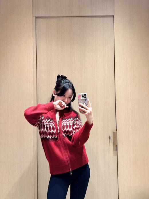 LP24Fw秋冬新款老钱风费尔岛法式复古双开拉链针织开衫（UY*DQJB） 商品图9