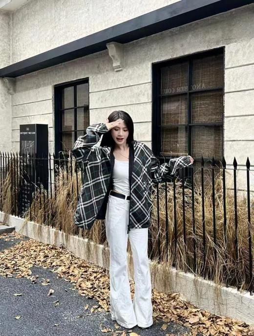 宝家蓝色格纹双面夹克 商品图0