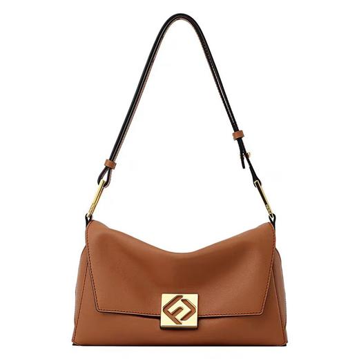 Fion/菲安妮真皮腋下包2024新款斜挎女包包高级感单肩叠叠法棍包 商品图1