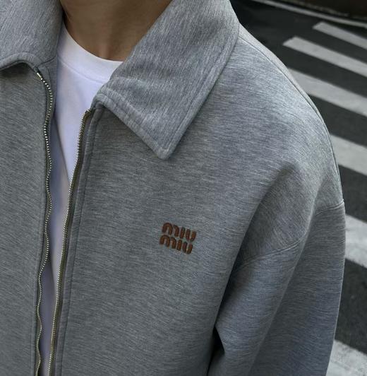 缪家 原版定制高克重翻领拉链外套 商品图2