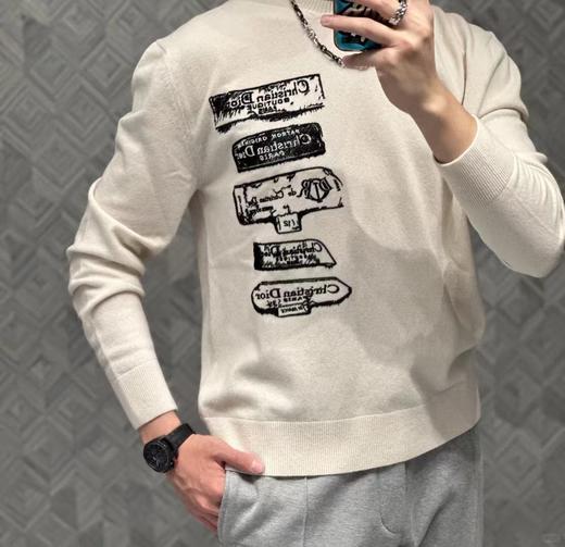 D家标本绣花圆领毛衣 商品图3