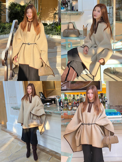 HIDEMI 进口羊毛卷边设计感加厚款宽松阔腿七分裤靴裤 商品图3