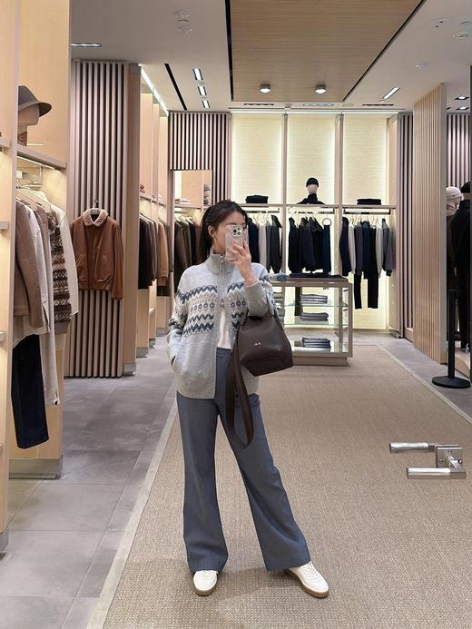 LP24Fw秋冬新款老钱风费尔岛法式复古双开拉链针织开衫（UY*DQJB） 商品图8