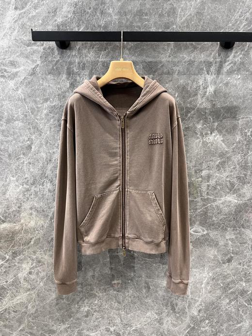 缪家25Ss早春新款字母贴布绣炒色连帽拉链外套（UY*DQJB) 商品图5