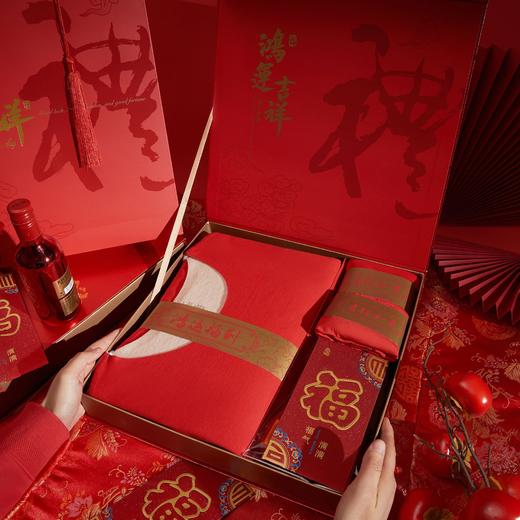 鸿运德绒保暖内衣男女羊绒蚕丝大红色保暖衣春节礼盒六件套 商品图5