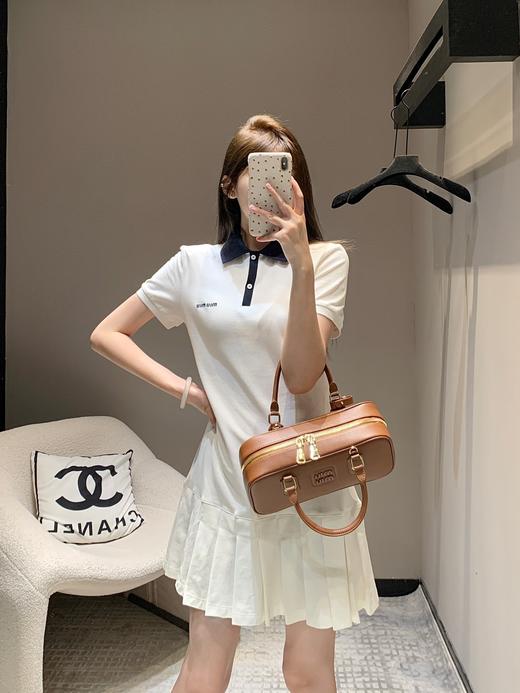 缪家 25Ss早春新款白色拼色翻领百褶Polo连衣裙（UY*DQJB)（UY*ML） 商品图8