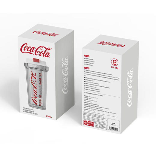 格沵 可口可乐联名系列经典双层咖啡杯 冰透白 GE-CK23SS-DS4-3 400ml 商品图2