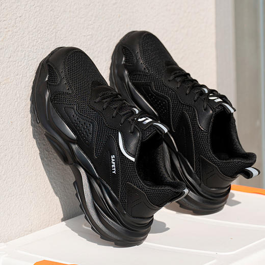 新款劳保鞋防砸防刺穿欧标钢包头凯夫拉底橡塑底超纤 三明治网布四季款低帮安全鞋 商品图10