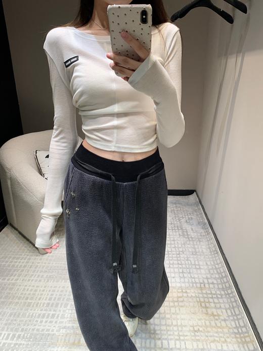 ChromeHe*rts克罗心24Fw秋冬新款十字架装饰灯芯绒直筒长裤（UY*DQJB） 商品图8