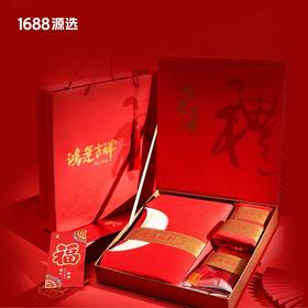 鸿运德绒保暖内衣男女羊绒蚕丝大红色保暖衣春节礼盒六件套