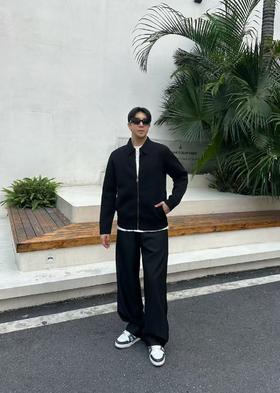 驴家 立体暗纹浮雕 毛织外套